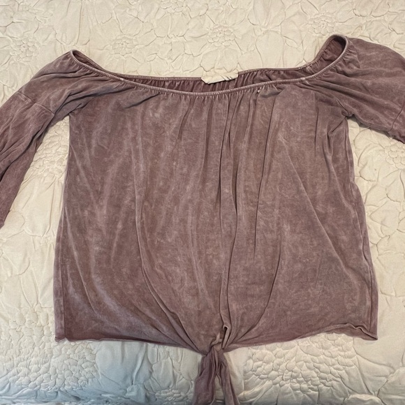 S off the shoulder pink crop top - Picture 2 of 3